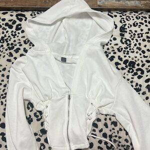 White corset zip up🔥😍